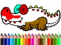 Permainan Back To School: Aligator Coloring