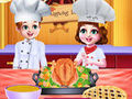 Permainan Chef Twins Thanksgiving Dinner Cooking