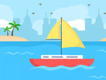 Permainan Coloring Book: Boat On Sea