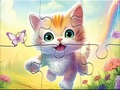 Permainan Jigsaw Puzzle: Kitten With Butterfly