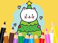 Permainan Coloring Book: Cats And Christmas Tree