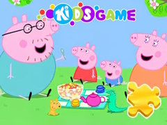 Permainan Jigsaw Puzzle: Peppa Pig Family Picnic