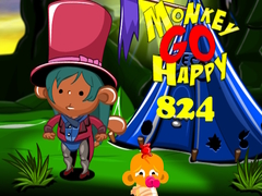 Permainan Monkey Go Happy Stage 824