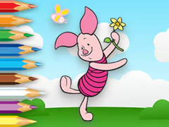 Permainan Coloring Book: Piglet Holds Toy Windmill