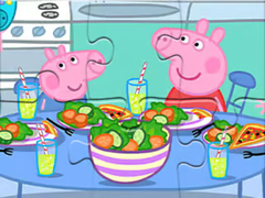 Permainan Jigsaw Puzzle: Peppa Dinner Time