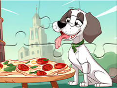 Permainan Jigsaw Puzzle: Dog Eating Pizza