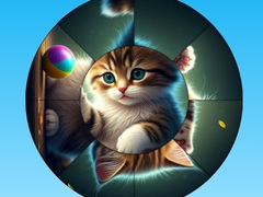 Permainan Round Jigsaw Puzzle Collect Pictures with Cute Kittens