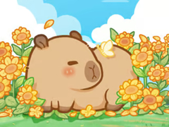 Permainan Jigsaw Puzzle: Capybara In Sunflowers