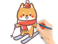 Permainan Coloring Book: Skiing Puppy